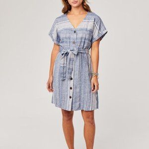 Carve Designs Willow Blue & White Striped Dress Size Medium